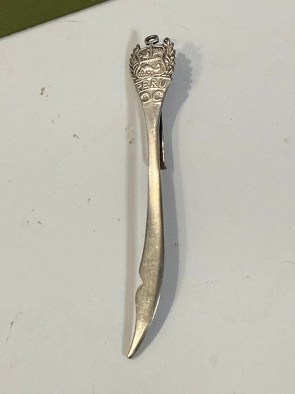Vintage Peru Sterling Silver Letter Opener bookmark 4.1" long